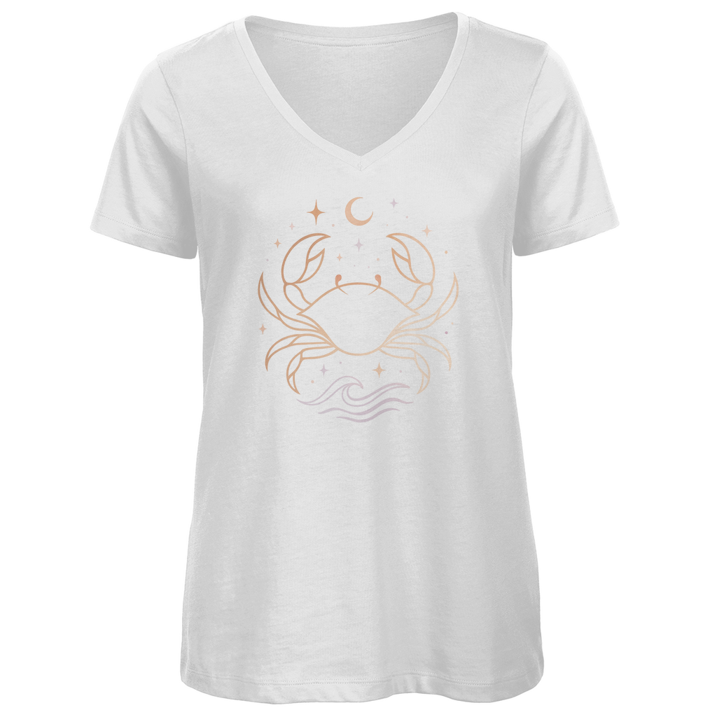 Premium Organic V-Neck T-Shirt - Cancer | Women | Celestia Spirit