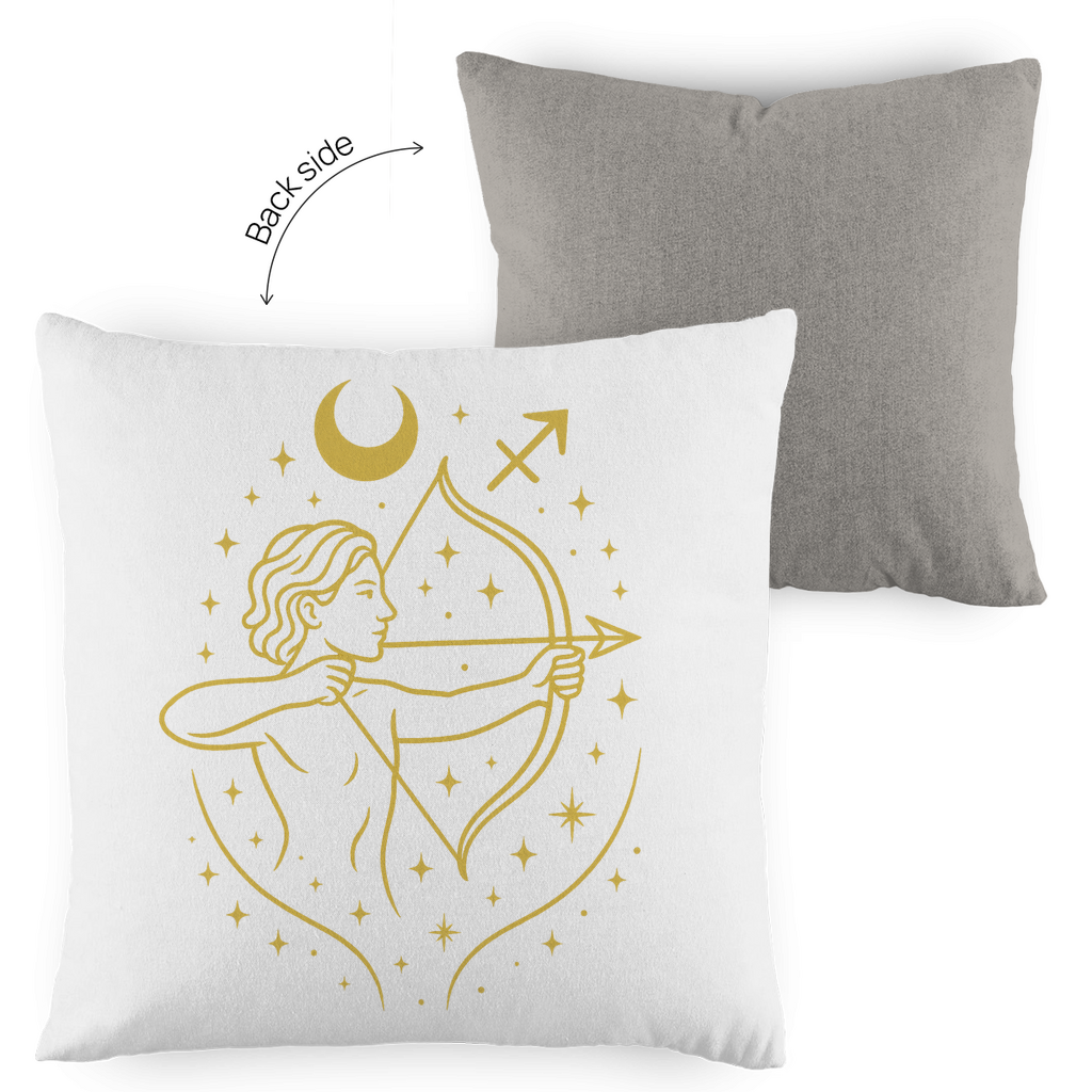 zweifarbiges Zierkissen – Sternzeichen Schütze | Celestia Spirit | Spirituelle Mode