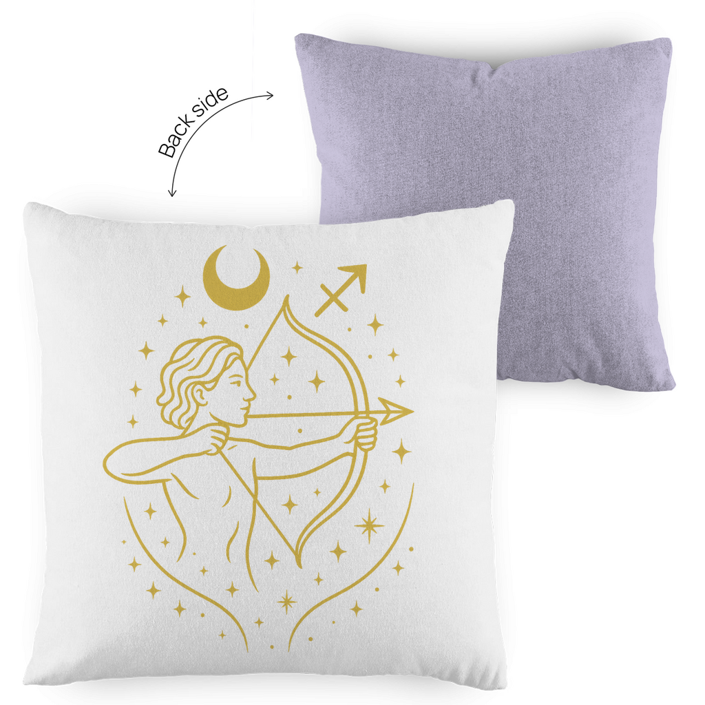 zweifarbiges Zierkissen – Sternzeichen Schütze | Celestia Spirit | Spirituelle Mode