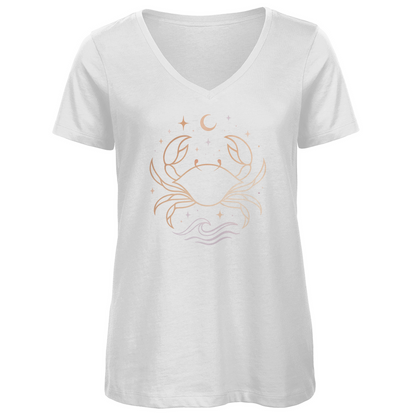 Premium Organic V-Neck T-Shirt - Cancer | Women | Celestia Spirit