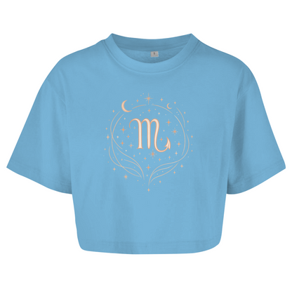 Damen Oversize Crop Top – Sternzeichen Skorpion | Celestia Spirit | Spirituelle Mode