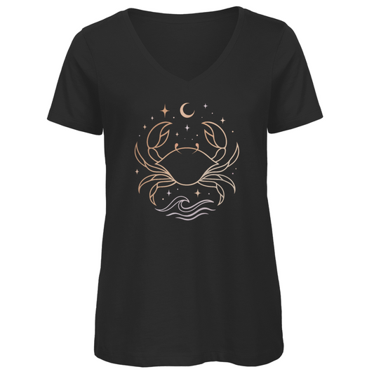 Premium Organic V-Neck T-Shirt - Cancer | Women | Celestia Spirit