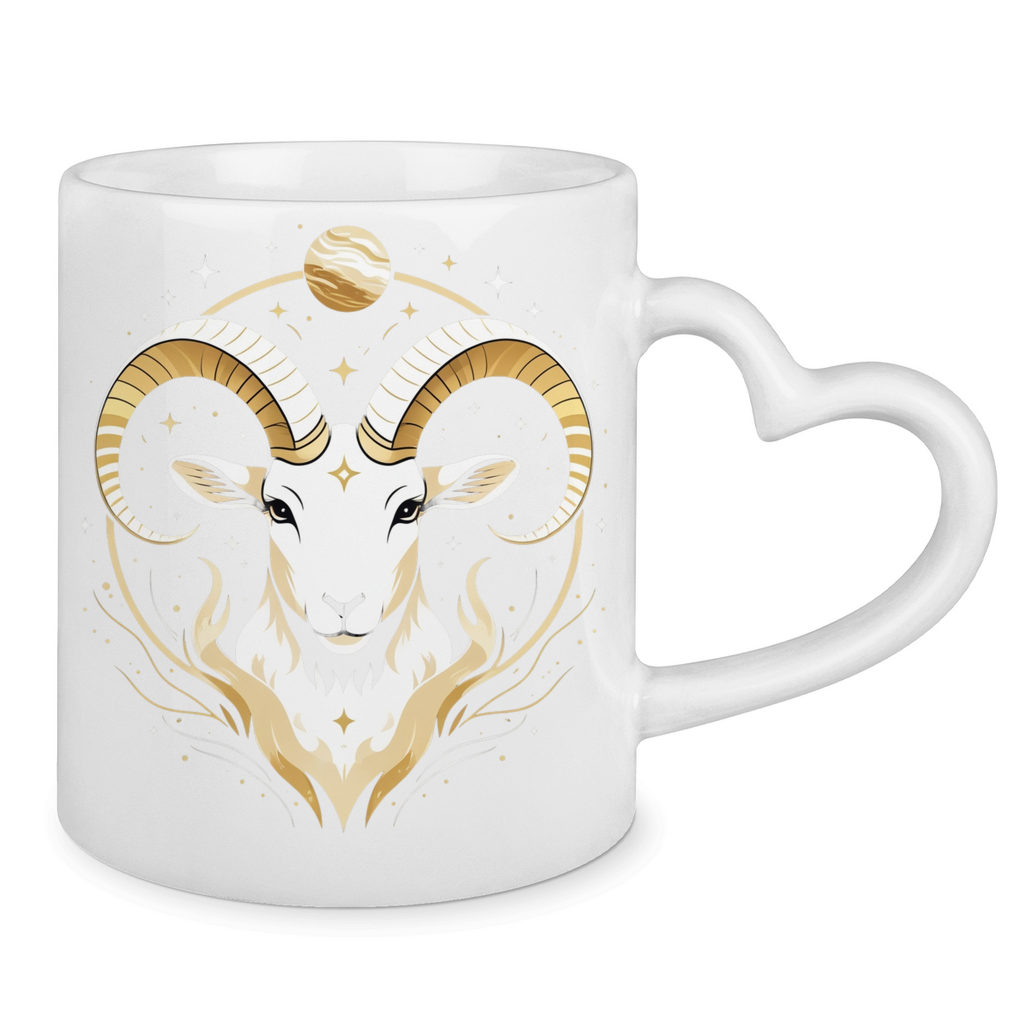Zodiac Mug with Heart Handle - Aries | Celestia Spirit