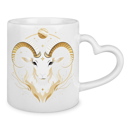 Zodiac Mug with Heart Handle - Aries | Celestia Spirit
