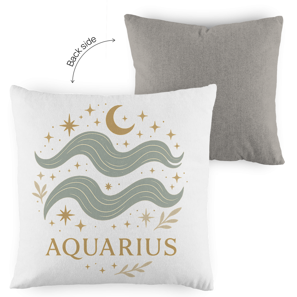 zweifarbiges Zierkissen – Sternzeichen Wassermann | Celestia Spirit | Spirituelle Mode