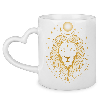 Leo Zodiac Sign - Mug with Heart Handle | Celestia Spirit | Spiritual Fashion