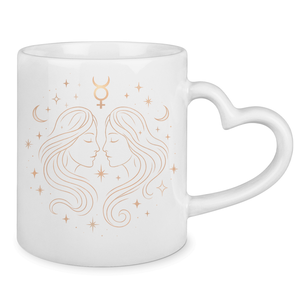 Zodiac Mug with Heart Handle - Gemini | Celestia Spirit