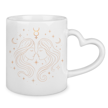 Zodiac Mug with Heart Handle - Gemini | Celestia Spirit