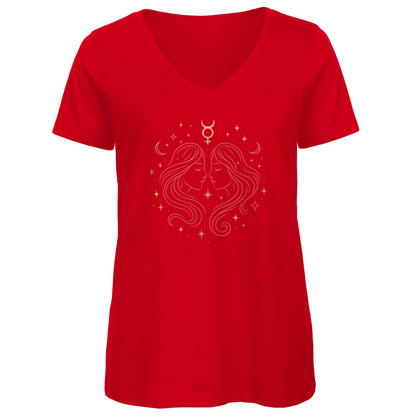 Premium Organic V-Neck T-Shirt - Gemini | Women | Celestia Spirit
