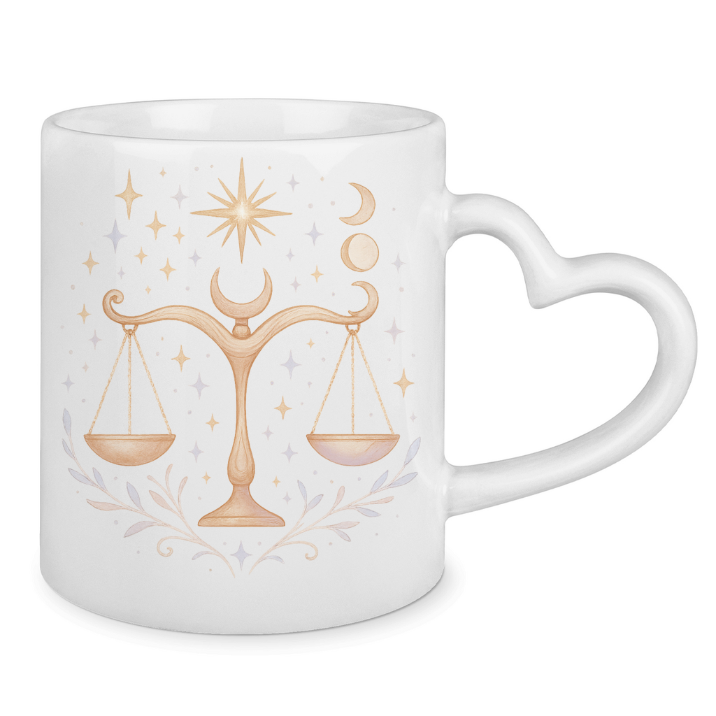 Sternzeichen Waage - Tasse mit Herzhenkel | Celestia Spirit | Spirituelle Mode