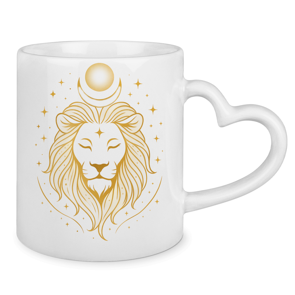 Leo Zodiac Sign - Mug with Heart Handle | Celestia Spirit | Spiritual Fashion