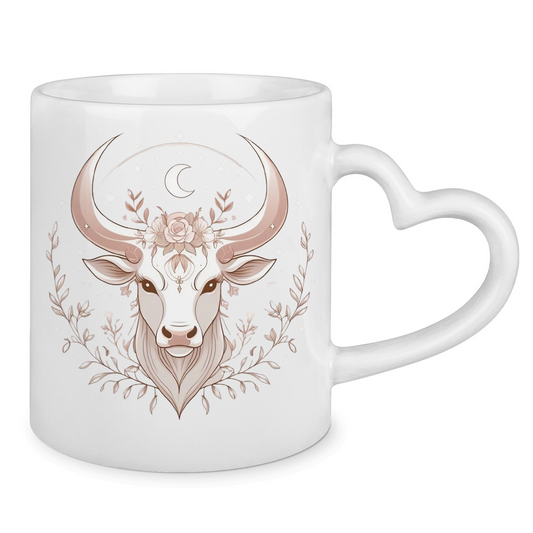 Zodiac Mug with Heart Handle - Taurus | Celestia Spirit