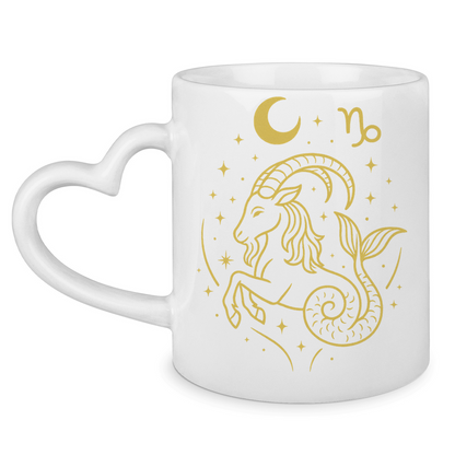 Sternzeichen Steinbock - Tasse mit Herzhenkel | Celestia Spirit | Spirituelle Mode