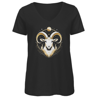 Premium Organic V-Neck T-Shirt - Aries | Women | Celestia Spirit