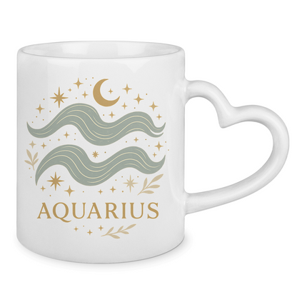 Sternzeichen Wassermann - Tasse mit Herzhenkel | Celestia Spirit | Spirituelle Mode