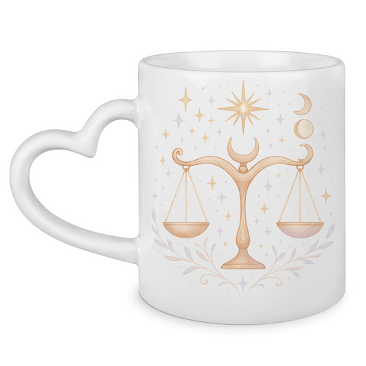 Sternzeichen Waage - Tasse mit Herzhenkel | Celestia Spirit | Spirituelle Mode