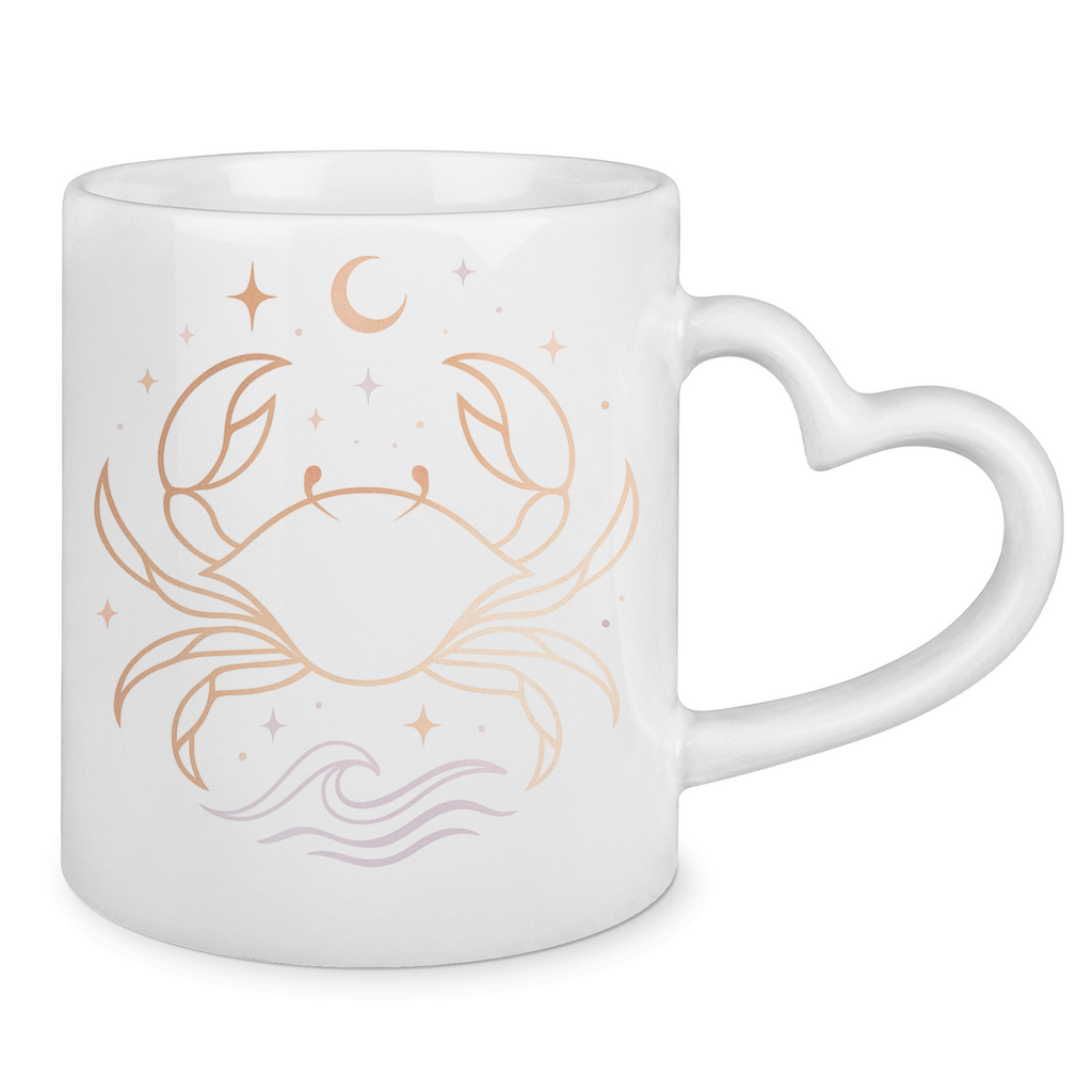 Zodiac Mug with Heart Handle - Cancer | Celestia Spirit
