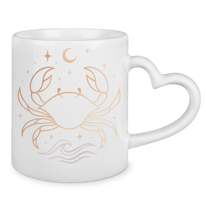 Zodiac Mug with Heart Handle - Cancer | Celestia Spirit