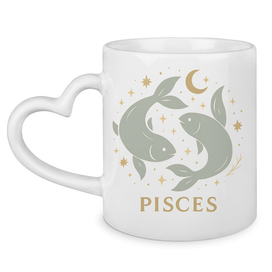 Sternzeichen Fische - Tasse mit Herzhenkel | Celestia Spirit | Spirituelle Mode