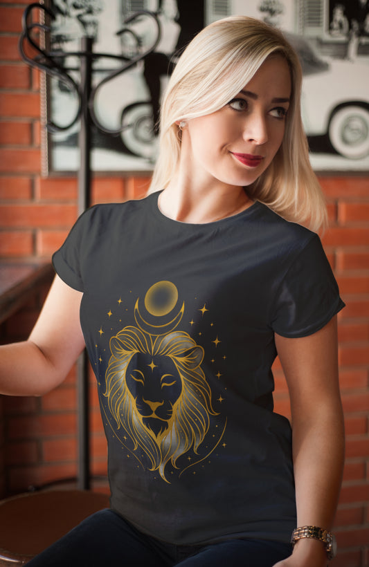 Organic Women's T-Shirt – Leo Zodiac Sign | Celestia Spirit | Spiritual Fashion