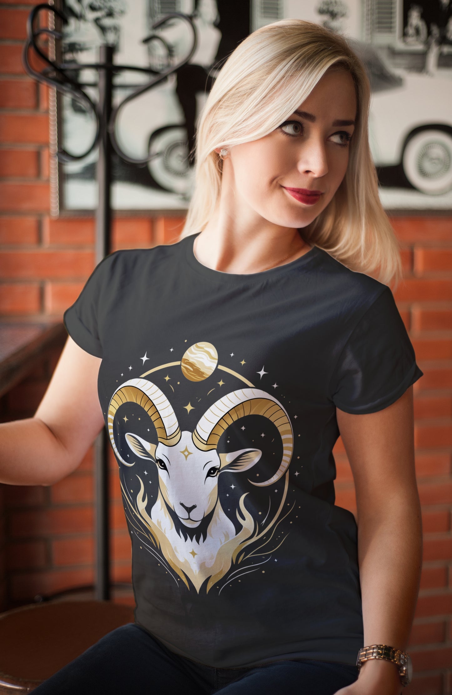 Premium Bio T-Shirt - Widder | Damen | Celestia Spirit