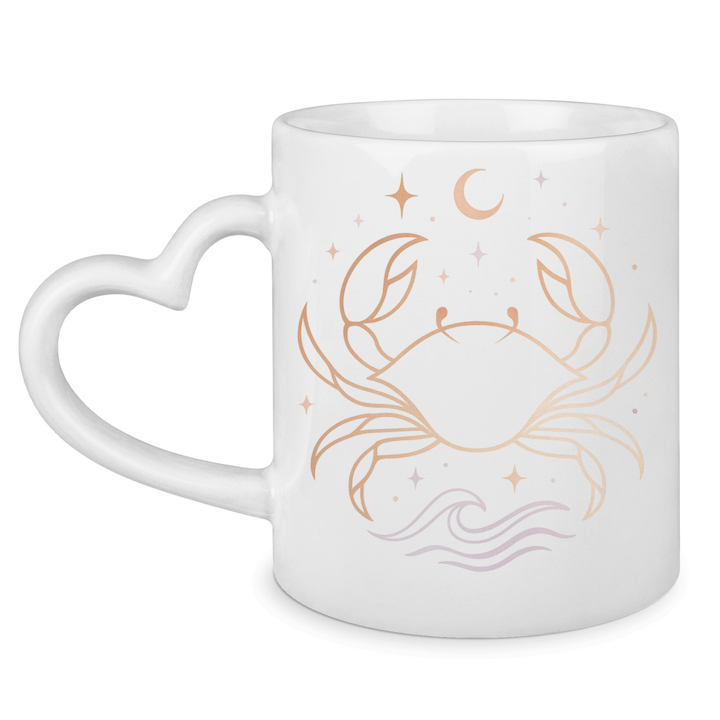 Zodiac Mug with Heart Handle - Cancer | Celestia Spirit