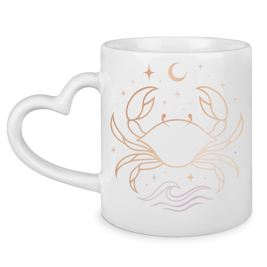 Zodiac Mug with Heart Handle - Cancer | Celestia Spirit