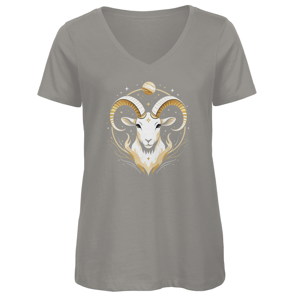 Premium Organic V-Neck T-Shirt - Aries | Women | Celestia Spirit