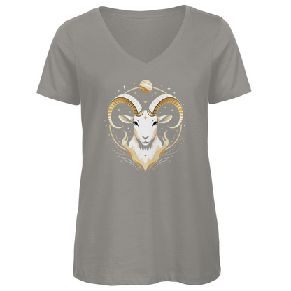 Premium Organic V-Neck T-Shirt - Aries | Women | Celestia Spirit