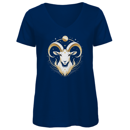 Premium Organic V-Neck T-Shirt - Aries | Women | Celestia Spirit