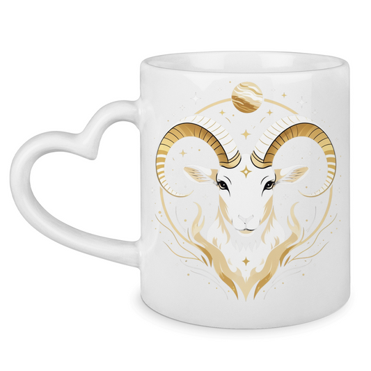 Zodiac Mug with Heart Handle - Aries | Celestia Spirit