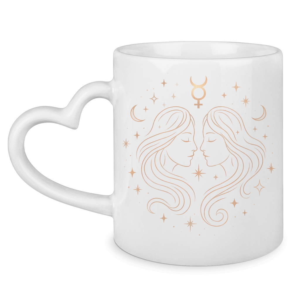 Zodiac Mug with Heart Handle - Gemini | Celestia Spirit