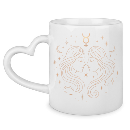 Zodiac Mug with Heart Handle - Gemini | Celestia Spirit