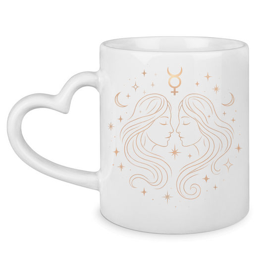 Zodiac Mug with Heart Handle - Gemini | Celestia Spirit