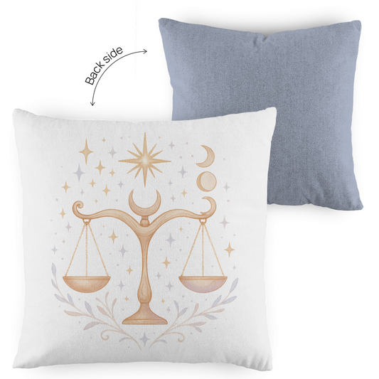 zweifarbiges Zierkissen – Sternzeichen Waage | Celestia Spirit | Spirituelle Mode