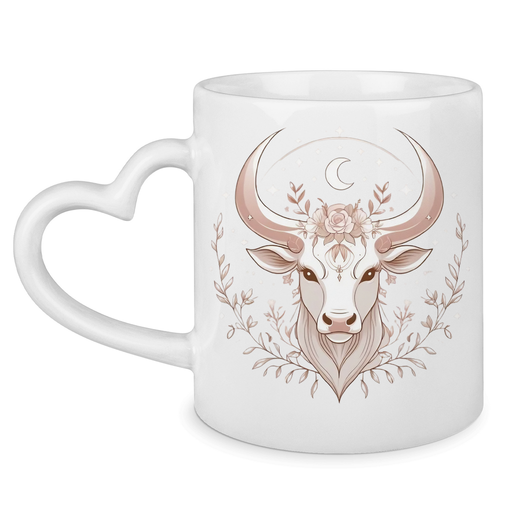 Zodiac Mug with Heart Handle - Taurus | Celestia Spirit