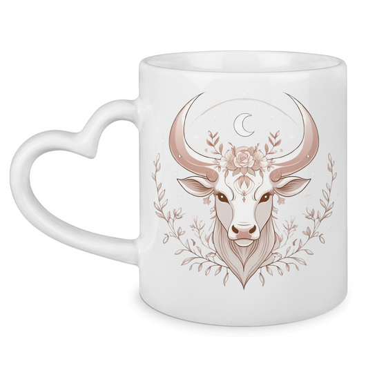 Zodiac Mug with Heart Handle - Taurus | Celestia Spirit